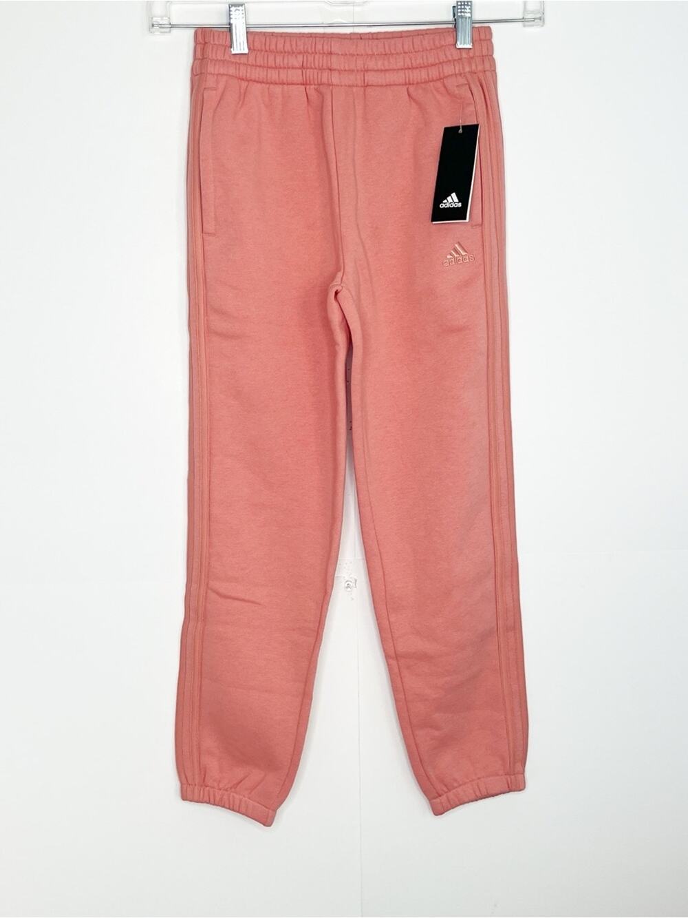 Adidas Kids Essential 3 Stripe Fleece Joggers Size Medium (10/12)